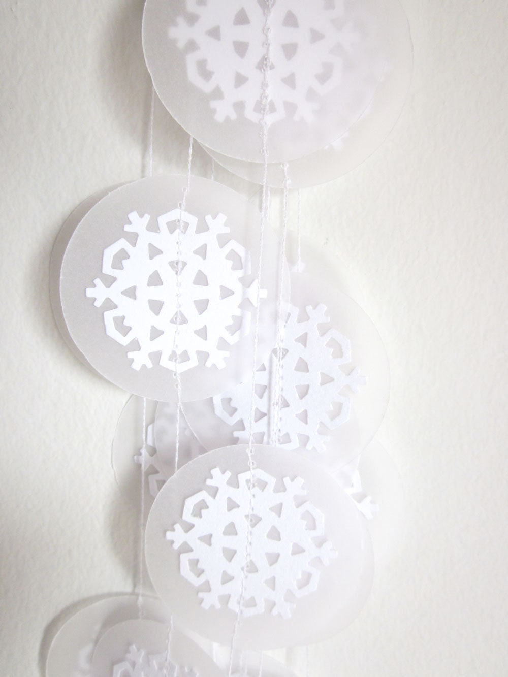 Snowflake Garland - Winter Garland - Christmas Garland - White Decoration