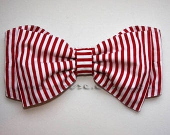 Red and White Stripe Bow Bandeau