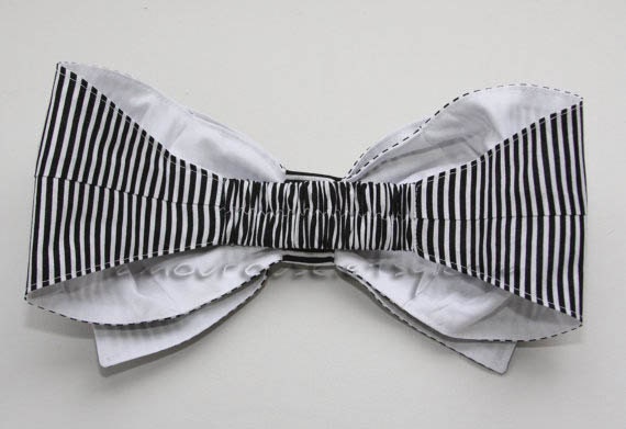 Black and White Stripe Bow Bandeau