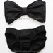 Solid Black Bow Bandeau set (100% cotton fabric)