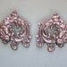 Vintage Renaissance Style Clip Earrings Sterling Plated Brass Stampings - Repurpose