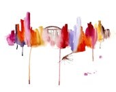 Sydney city Painting - Abstract Painting - Original watercolor painting 13x19