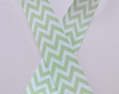 Apple green and white chevron striped 7/8" grosgrain ribbon- wedding Il_170x135
