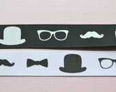 Mustaches, bow ties, top hats and glasses on 7/8" grosgrain ribbon- Movember Il_170x135