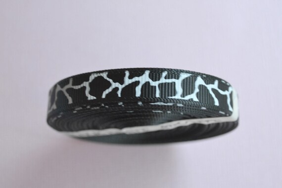 Black giraffe 3/8" grosgrain ribbon Il_570xn