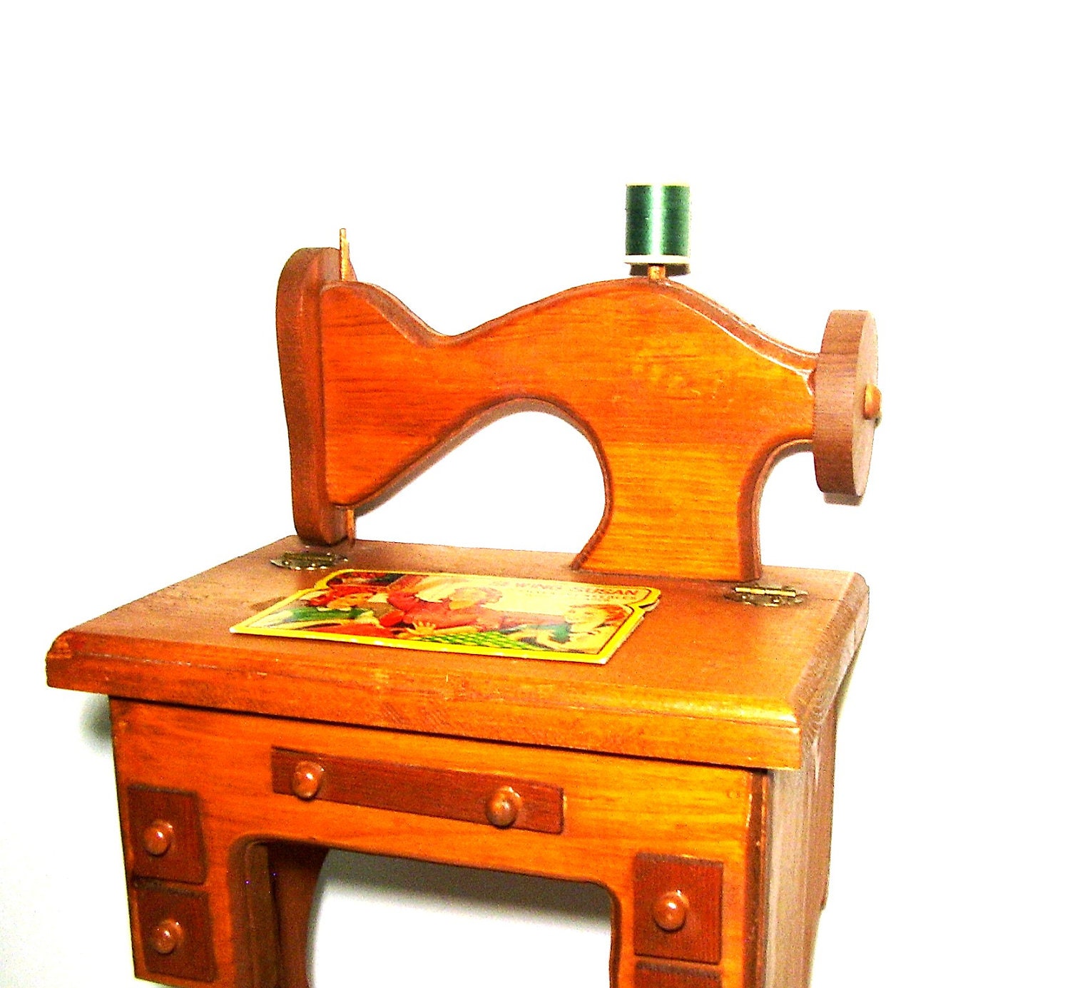 Vintage Wooden Sewing Box Wood Sewing Machine Furniture
