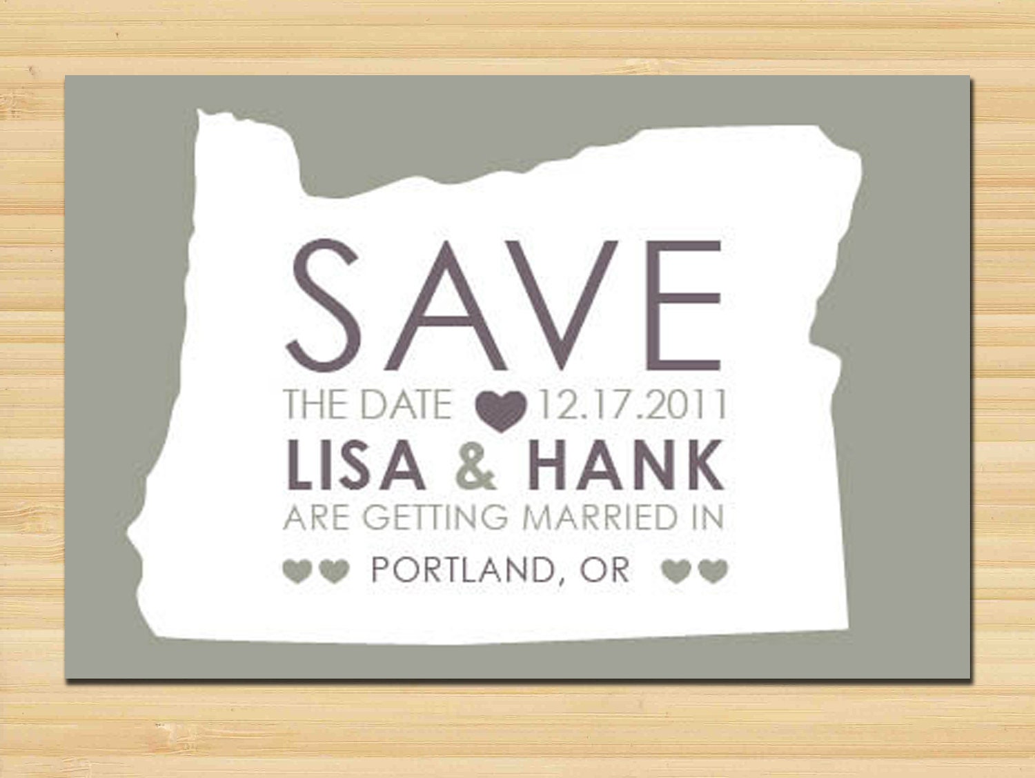 Oregon State Map Save the Date Invitation - DIY Digital Printable File - Wedding Announcement Postcard