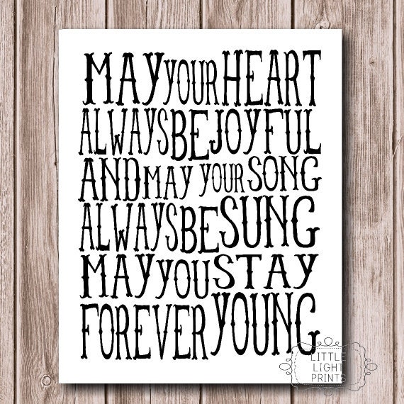 Forever Young Print - Black
