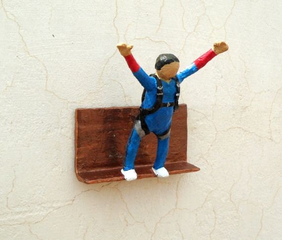 Base Jumping Sport - Original Paper Sculpture