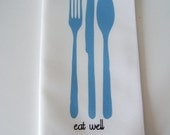 Eat Well Dinner Napkins Set of Four, Moroccan Blue