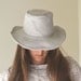 Vintage Light Gray Suede Leather Cowboy Hat Small