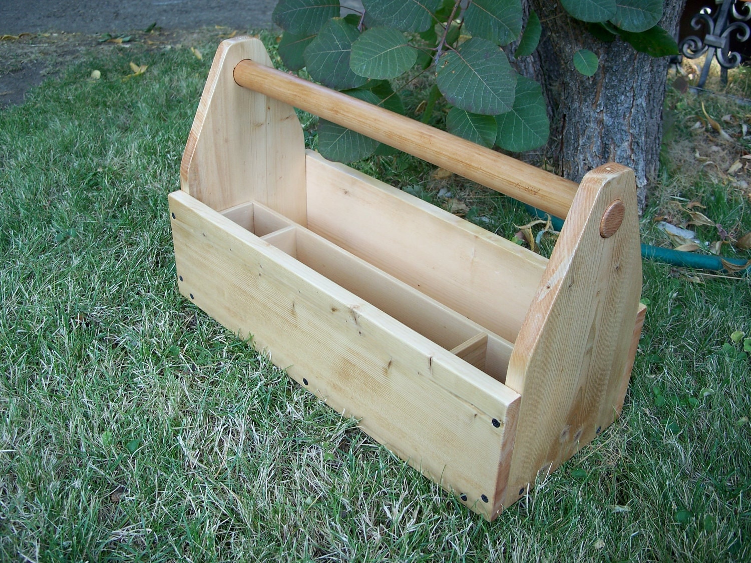 Custom Order Hand Crafted Wood Tool Tote Created by MiscKDesigns