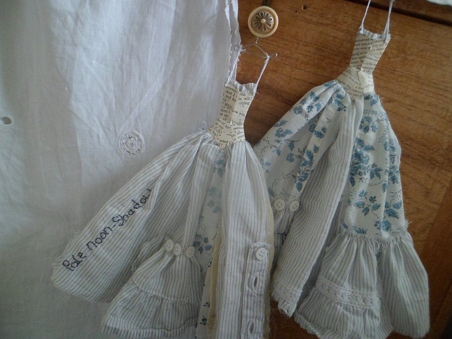 Assemblage Art Dress Made From Paper and Fabric - Love's Tide - RESERVED FOR BETSY