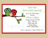 Christmas Owls - Guess Who's Expecting- Neutral Baby Shower/Sprinkle Invitation (Boy or Girl) Il_170x135