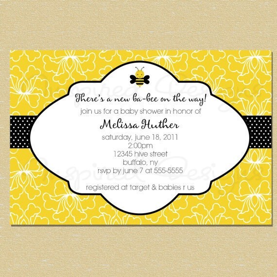 Ba-Bee Baby Shower Invitation Il_570xn
