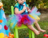 Clown Tutu Costume for Babies, Infants, & Young Toddlers 0 - 24 Months for Birthday Parties, Costume, Dress-up up to a 19" waist