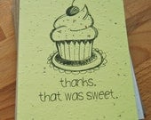 Plantable Seed Paper Thank You Cards, Yellow Cupcakes - Set of 10