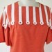 60s Mod Shift Dress Daisy Floral Appliqués Stripes Womens Size Medium