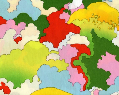 Day Break Rainbow Clouds Fabric HENRY FQ