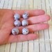 Lavender Floral Print Ceramic Beads Destash 12mm