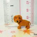 Miniature Brown Dachshund Dog - Teeny Tiny Dollhouse Crochet Pet