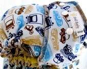 Fitted Diaper in Vroom - OS 12lbs-35lbs - serged mint cv