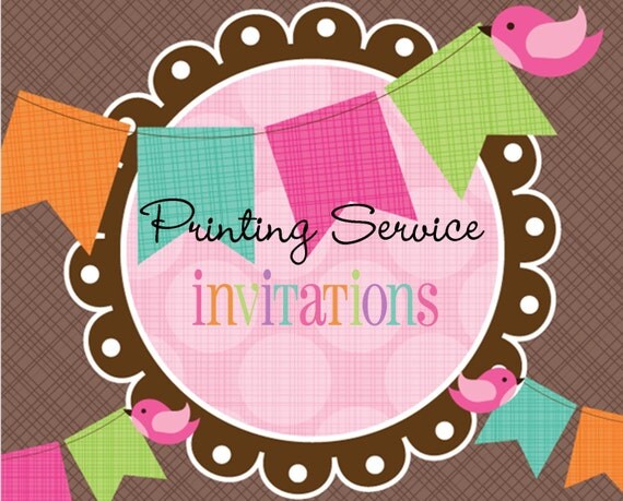 12 Printed 5 x 7 Invitations -Made 2 Match Any Theme In Our Shop Il_570xn