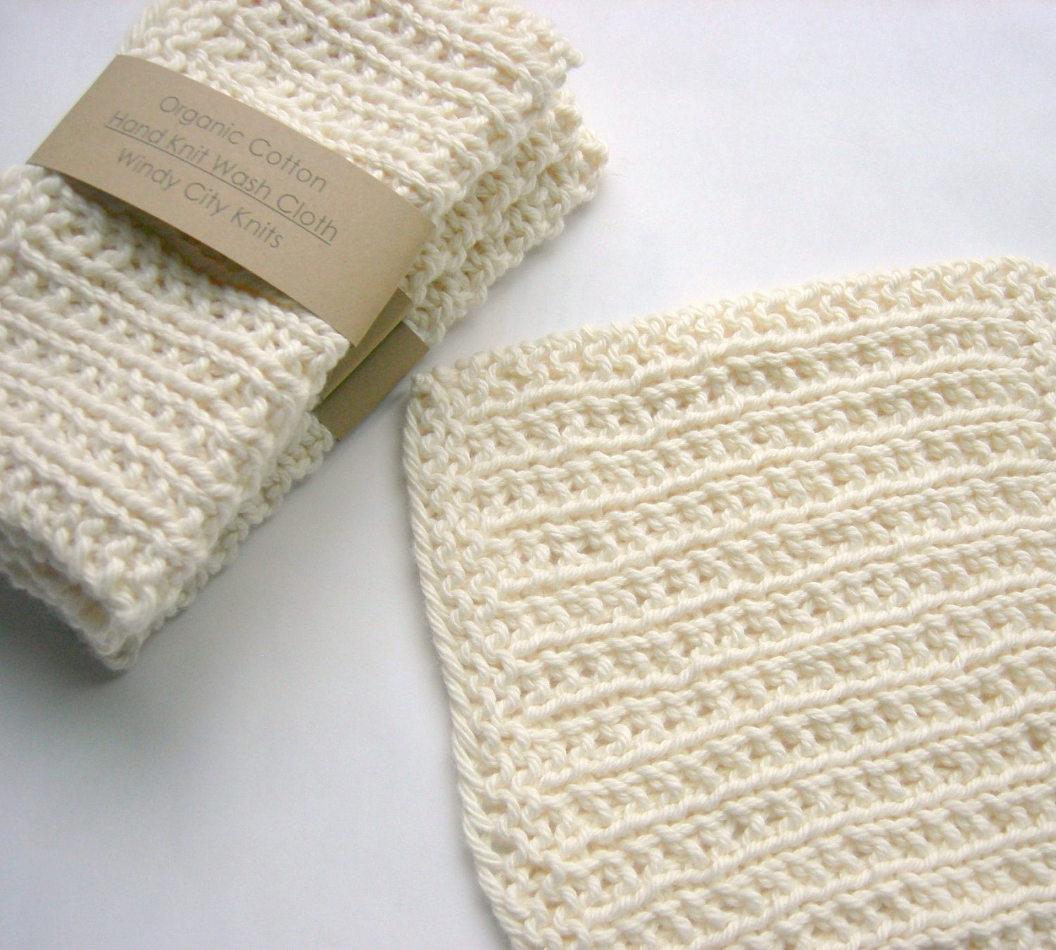 Organic Cotton Wash Cloth Set, Natural Eco Bath