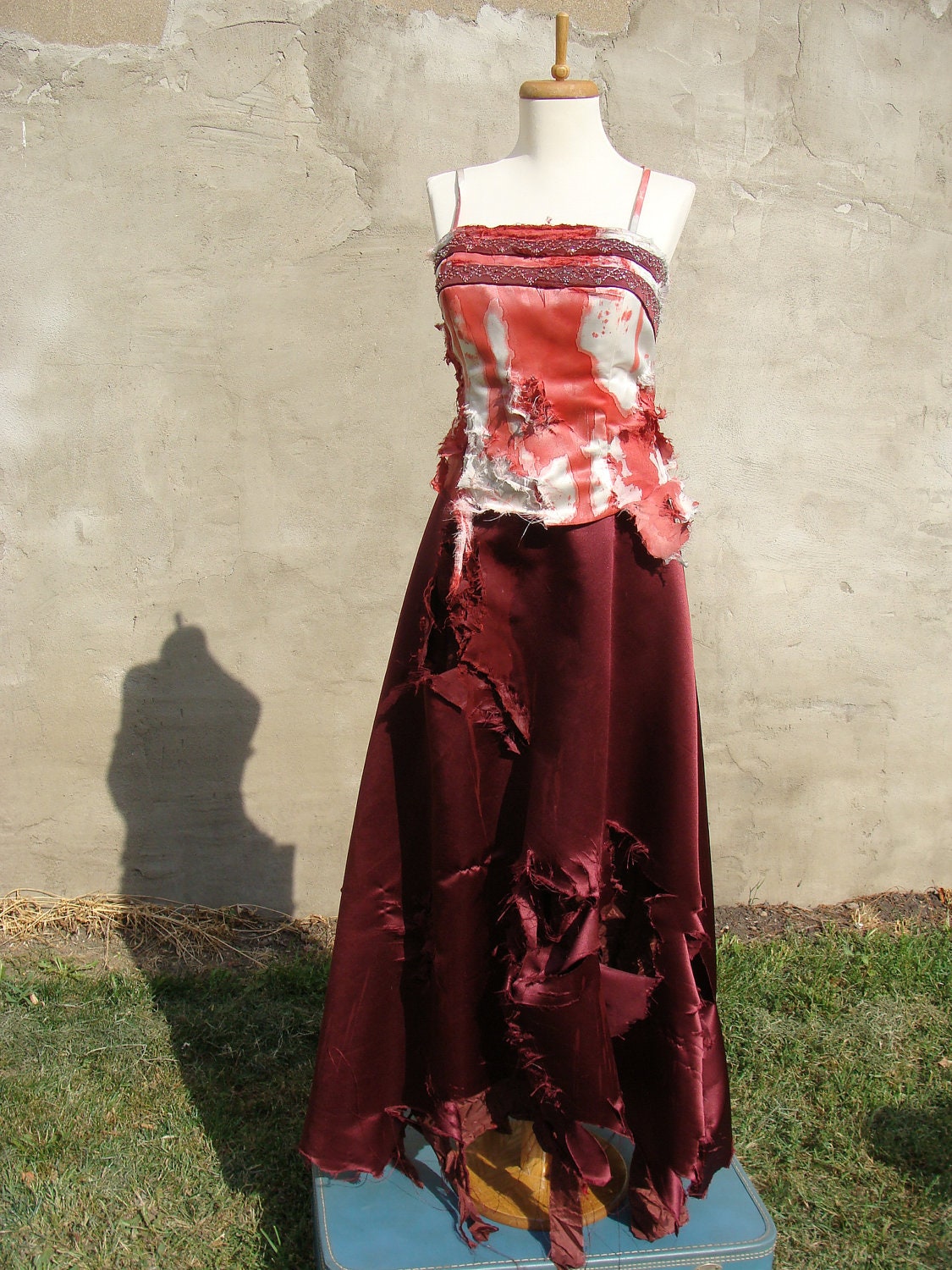 Custom Made Bloody Bridesmaid Prom Queen Zombie Dress Formal Gown OOAK size 8 or M