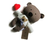 Teddy bear plushie handmade rag doll toy stuffed animal puppet etsy kids brown beige plush softie 25 cm 9.8"