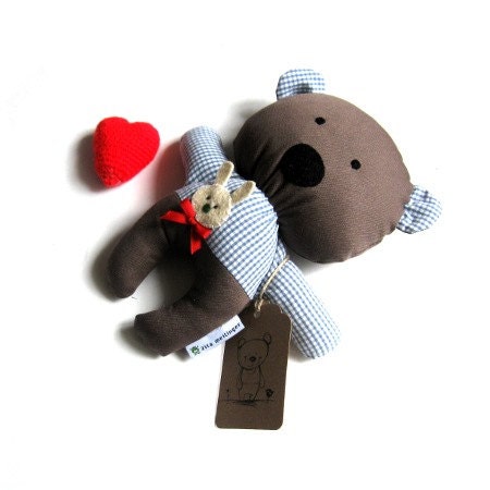 Rag doll teddy bear soft toy softie plushie stuffed toy stuffed animal etsy kids brown bear 25 cm 9.8"