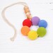 Long-Tailed Round Wooden Teething Ring - Rainbow Baby Toy - KangarooCare