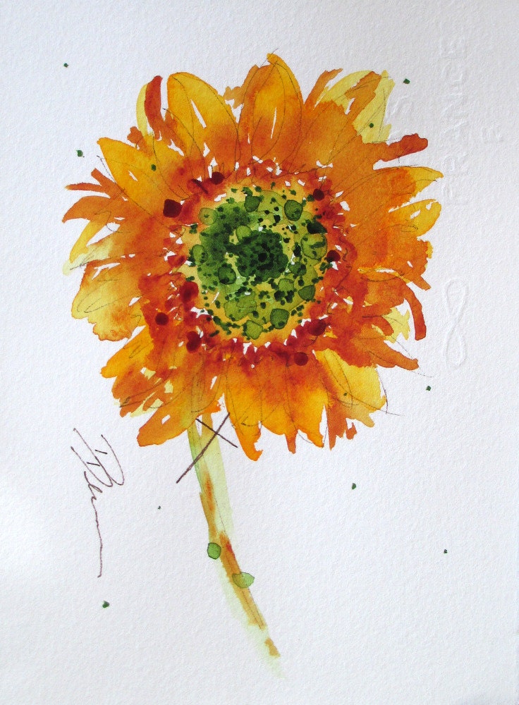 Sunflower Watercolor Sketch