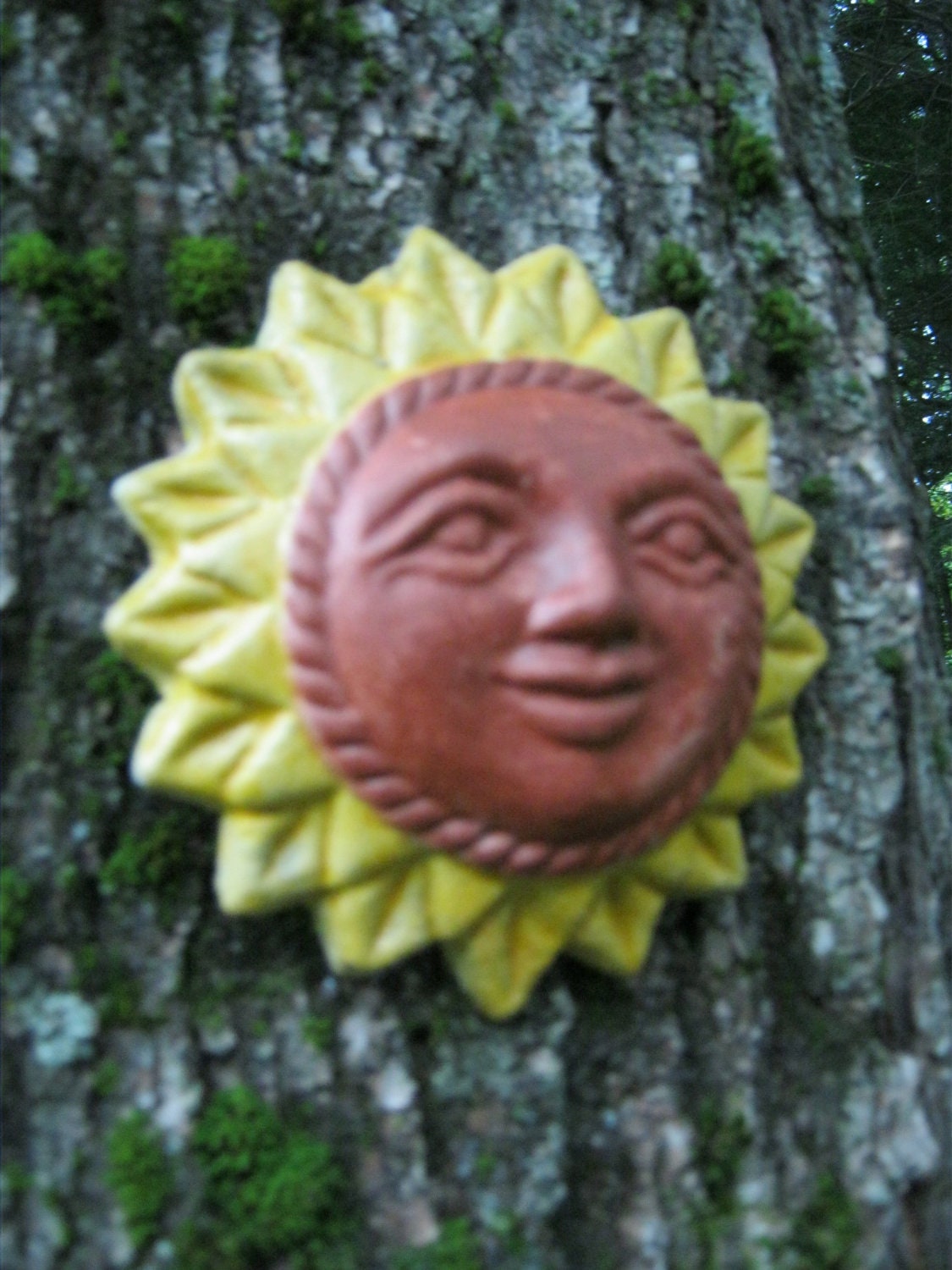 Sun Face, Wiccan Sun, Hanging Statue, Garden Sun.