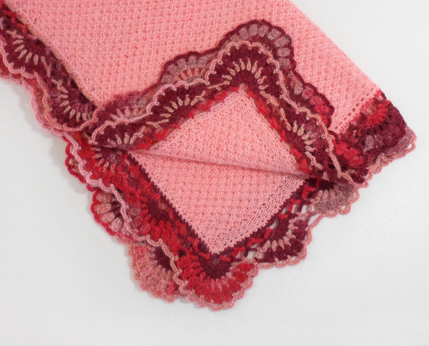 Knitted Baby Blanket - Pink