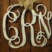 18" Distressed Wood Vine Monogram wreath Shabby chic wedding 18 INCH