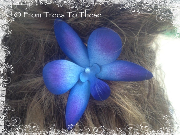 Blue Dendrobium Hair Pin/Clip