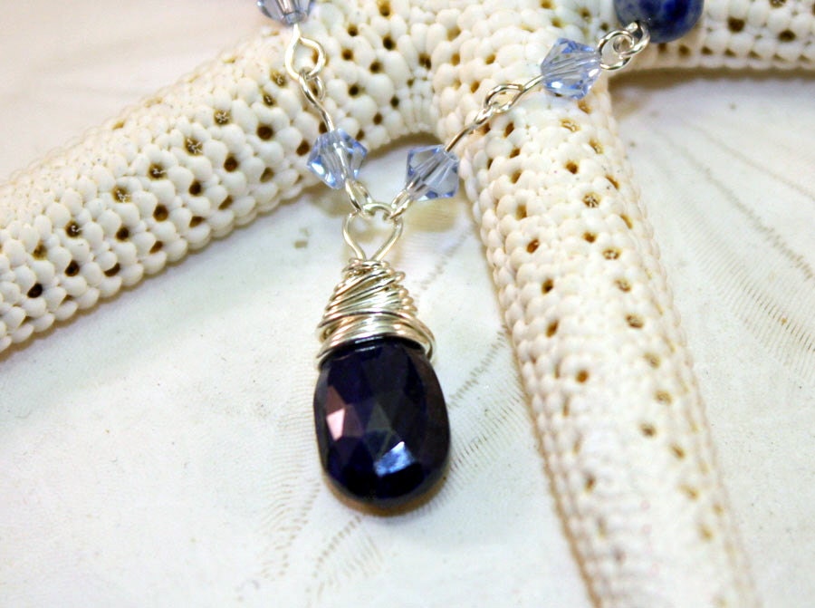 Sapphire Necklace, September Birthday, Blue Sapphire, Blue Sapphire