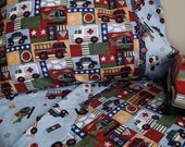 Toddler bedding EMT vehicles print crib sheet set 3 pc toddler boy sheets boy nursery infant bedding
