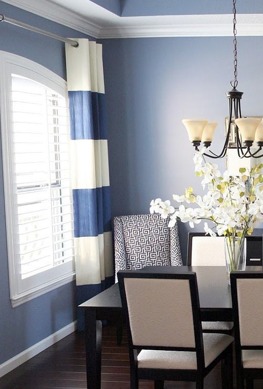 84"L x 69"W Grommeted Striped Drapery Panel - Pick Your Colors