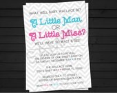 Little Mister OR Little Miss Gender Reveal Invitation Digital File YOU-PRINT Il_170x135