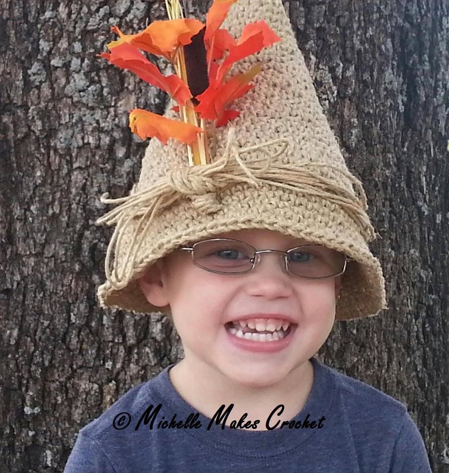 Crochet Pattern for Halloween Scarecrow Hat - 9 sizes, newborn baby to large adult - Welcome to sell finished items