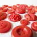 25 Edible Chocolate Buttons: Red & Amber Gold