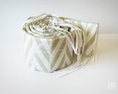 Linen crib bumper with natural COTTON batting by Lovely Home Idea. Zigzag Chevron Herringbone collection. Custom color with piping.