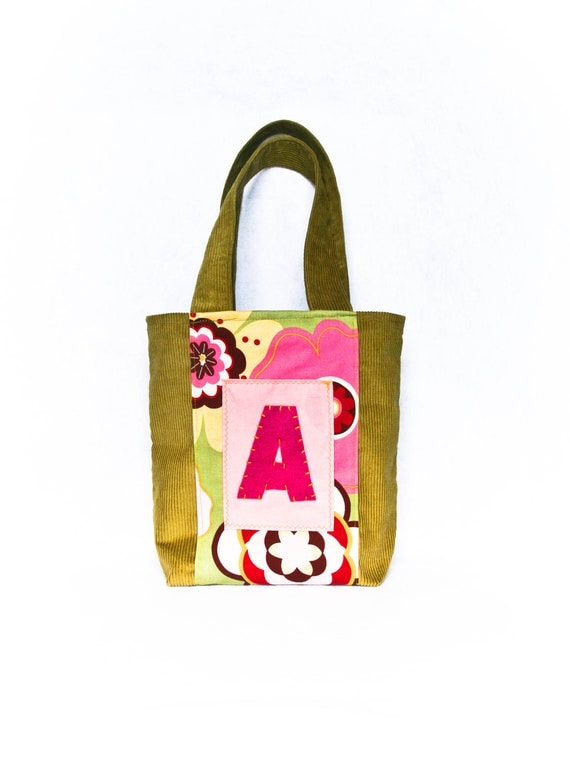Personalized Tote, Floral Pink Green Handbag for Girls, Fall Bag Il_570xn