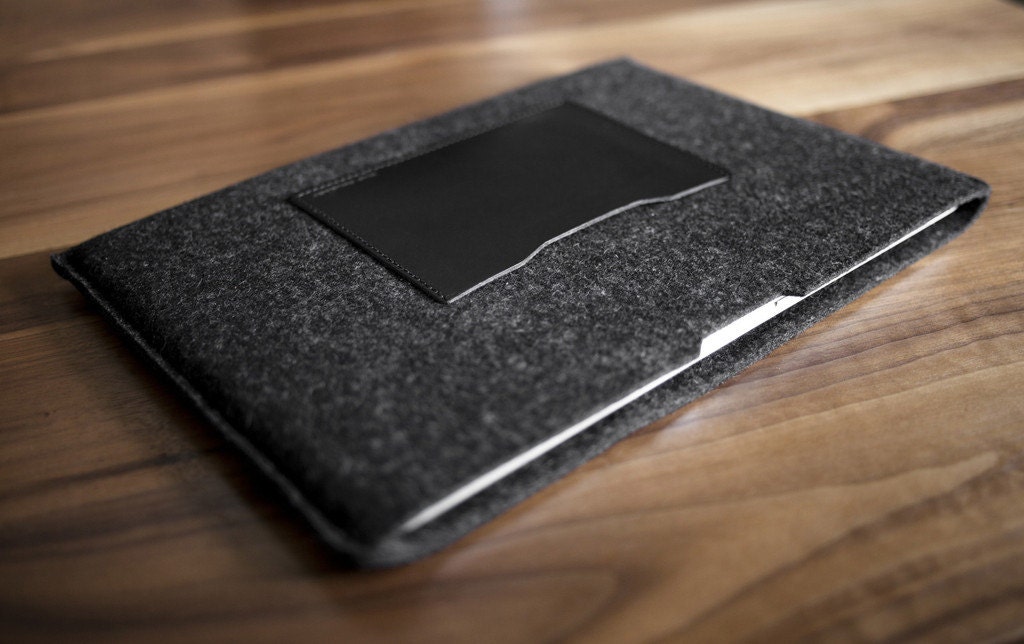 Non-Retina MacBook Pro 13" Alpha Case - Made in the USA - Handcrafted Organic Wool Felt and Italian Leather