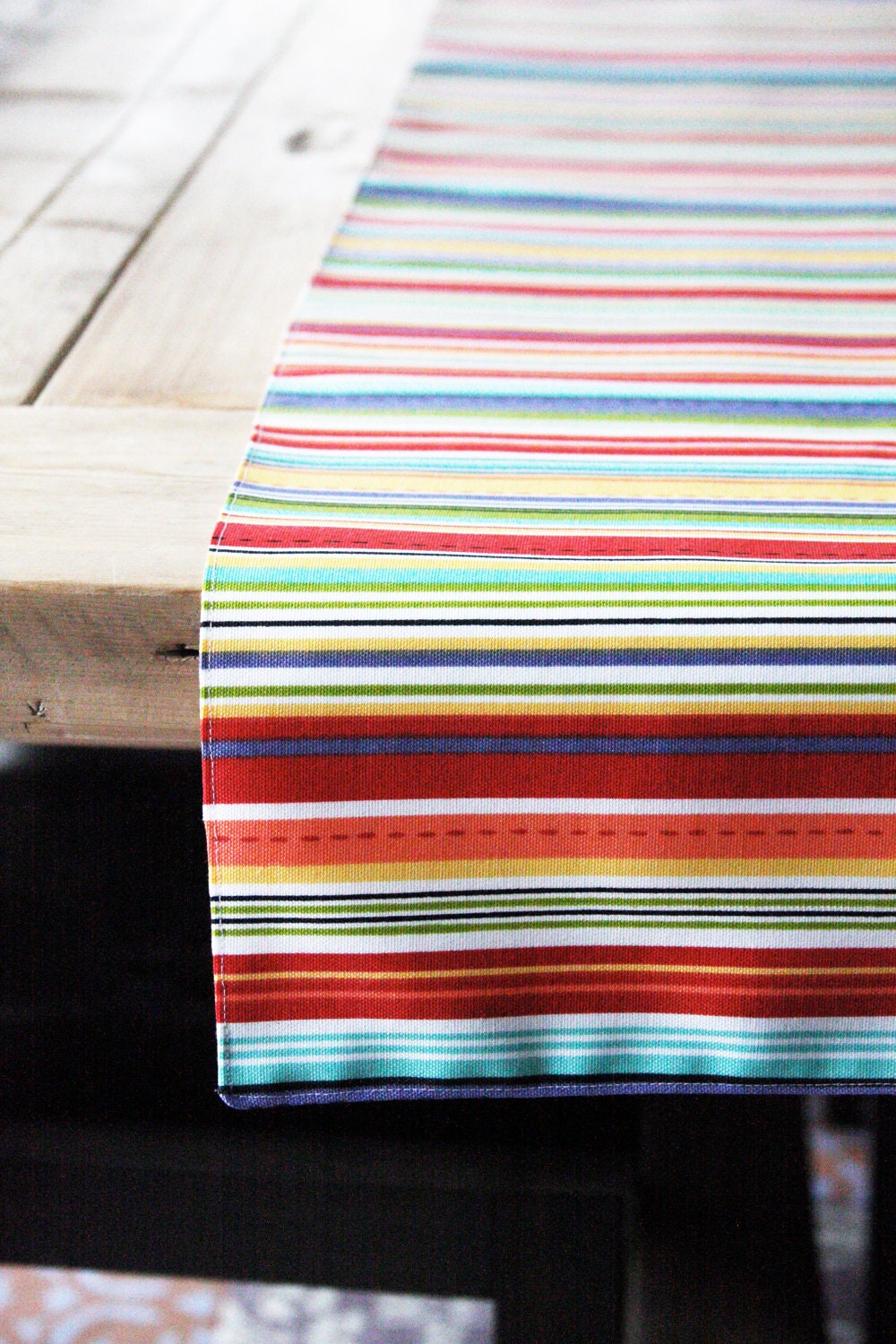 Fabric Table Runner: Colorful Stripes