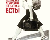 Long Live Labour. When the Party says do it, the Komsomol obeys. I. Bolshakova (b.1936), V. Smirnov (b.1937). PROPAGANDA collectible Moscow