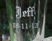 Groom or Groomsmen Etched pint glass, Best man gift, Groomsman gift, beer glasses, sand blasted, engraved