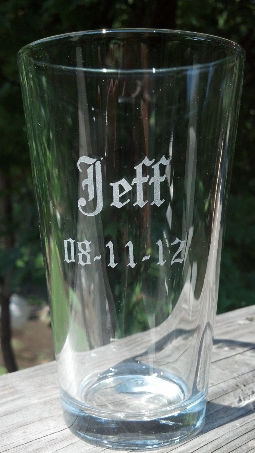 Groom or Groomsmen Etched pint glass Best man by WaterfallDesigns
